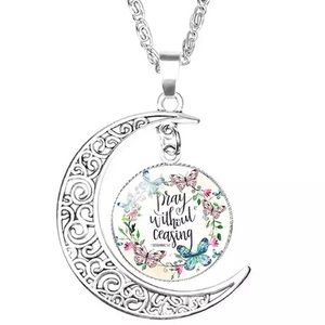 Pray without ceasing bible verse necklace